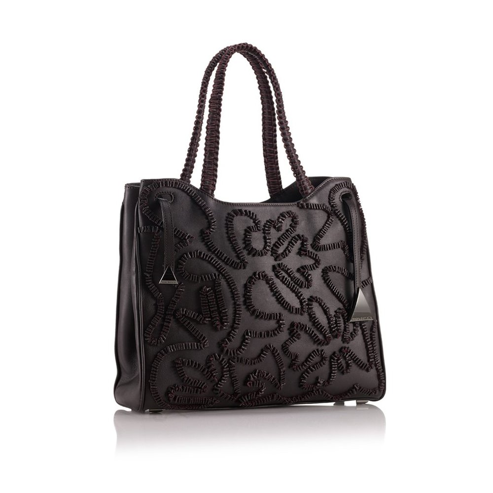 NADA SAWAYA Shari Medium Embroidered Calfskin Tote